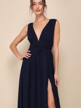Lulus Navy Blue Formal Wedding Guest Dress